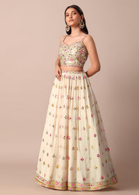 Stunning White Lehenga Set With Intricate Mirror Work Choli And Jacket