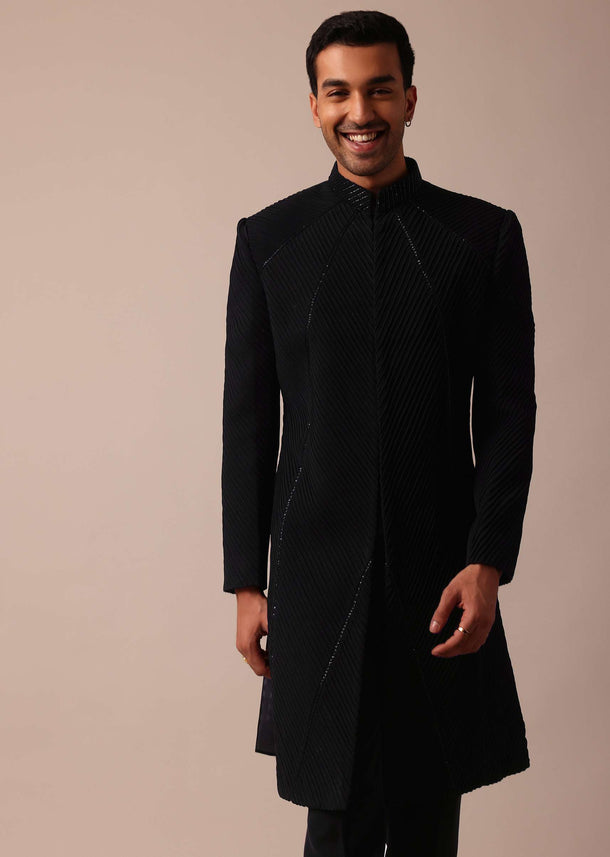 Stylish Black Indowestern With Exquisite Detailing