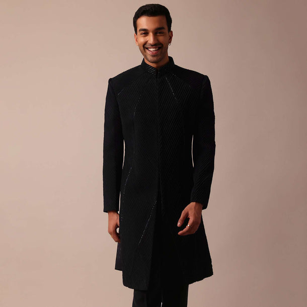 Stylish Black Indowestern With Exquisite Detailing