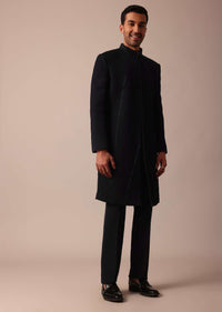 Stylish Black Indowestern With Exquisite Detailing