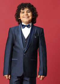 Stylish Blue Festive Tuxedo For Boys