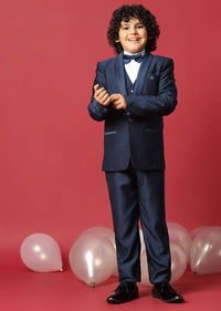 Stylish Blue Festive Tuxedo For Boys