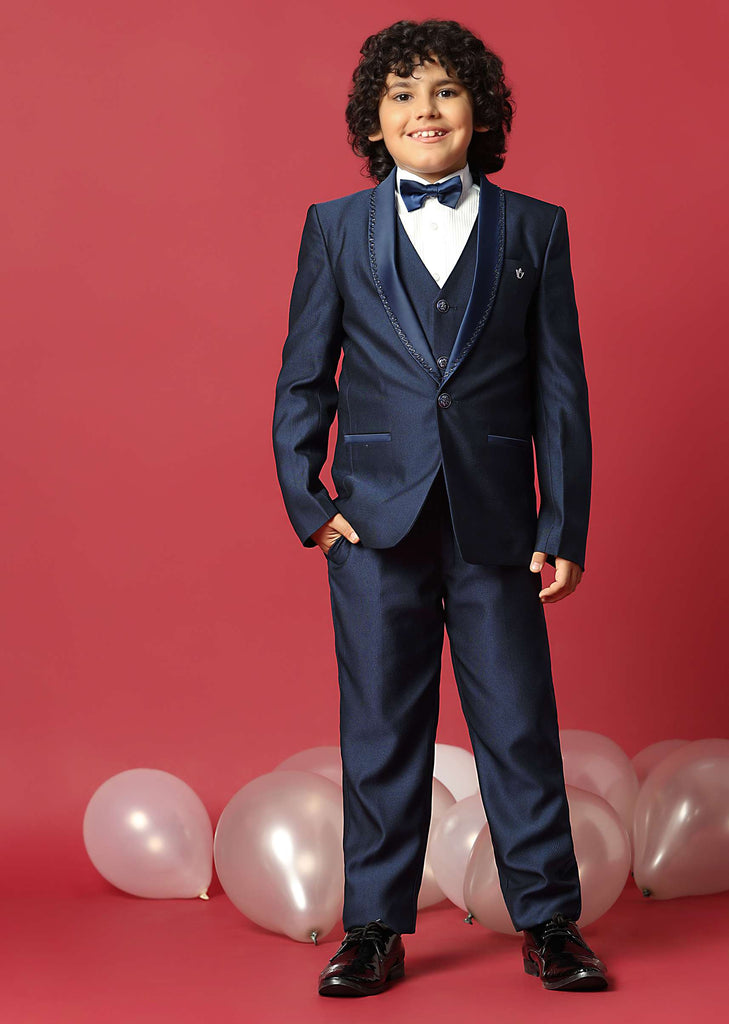 Stylish Blue Festive Tuxedo For Boys