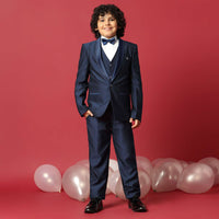 Stylish Blue Festive Tuxedo For Boys