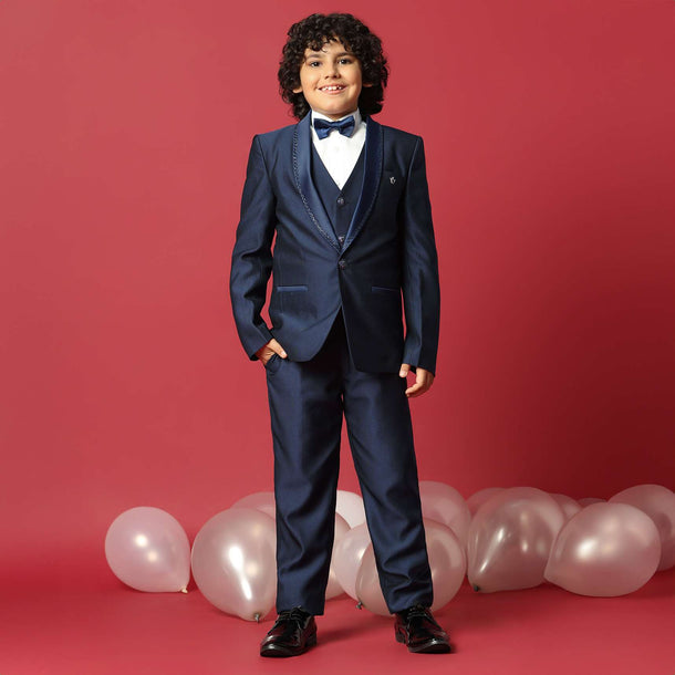 Stylish Blue Festive Tuxedo For Boys