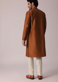 Stylish Festive Orange Kurta Set For Men