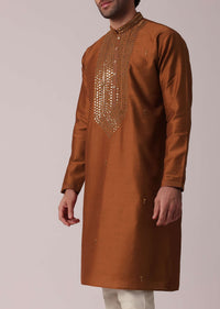 Stylish Festive Orange Kurta Set For Men