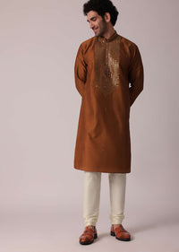 Stylish Festive Orange Kurta Set For Men