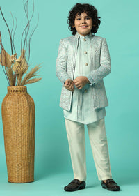 Stylish Grey Sherwani Set For Boys