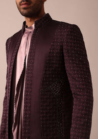 Stylish Purple Indowestern For Men