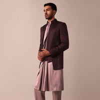 Stylish Purple Indowestern For Men