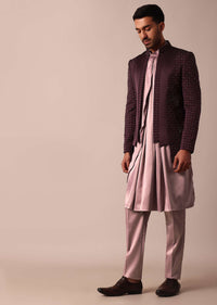 Stylish Purple Indowestern For Men
