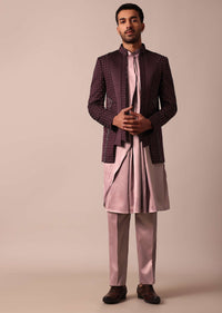 Stylish Purple Indowestern For Men