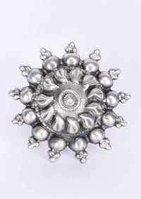 Sun shaped tribal style oxidized silver ring  only on Kalki