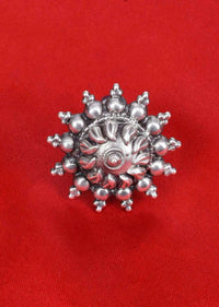 Sun shaped tribal style oxidized silver ring  only on Kalki