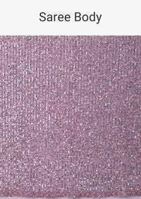 Lilac Purple Sequins Saree With An Embellished Border