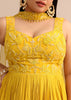 Sweetheart Neck Yellow Embroidered Anarkali Suit With Choker Dupatta