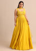 Sweetheart Neck Yellow Embroidered Anarkali Suit With Choker Dupatta