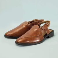 Tan Strappy Single Monk For Men In Leather With A Buckle