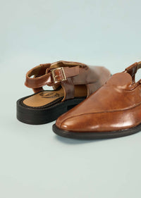 Tan Strappy Single Monk For Men In Leather With A Buckle