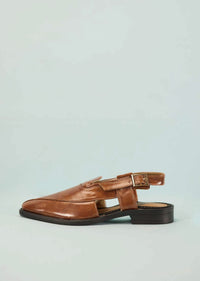 Tan Strappy Single Monk For Men In Leather With A Buckle