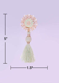 Tasseled cluster earing adorn with pearls and kundan work only on kalki