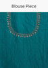 Teal Blue Crushed Tissue Stone Embellished Saree With Cutdana Scallop Border
