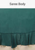 Teal Blue Saree In Georgette With Ruffle Frill And A Chunky Embroidered Belt