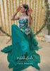 Teal Sharara Suit With Colorful Resham, Cut Dana And Moti Embroidered Spring Blossoms