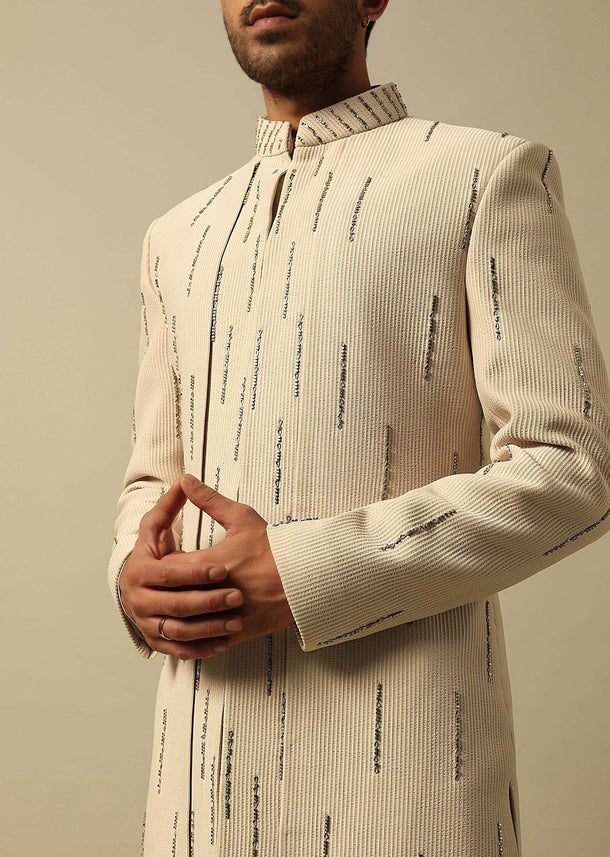 Timeless Beige Indowestern Set For Men