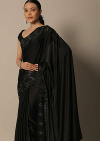 Timeless Black Saree With Unstitched Blouse