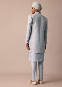 Timeless Classic Grey Silk Sherwani Ensemble