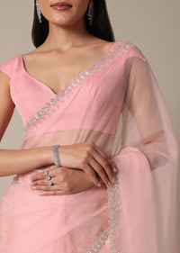 Timeless Pink With Cut Dana Embellished Border Work