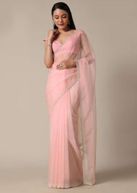 Timeless Pink With Cut Dana Embellished Border Work