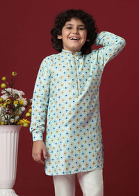 Timeless White Silk Kurta Set For Boys