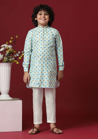 Timeless White Silk Kurta Set For Boys