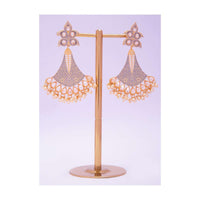 Traditional chandelier earring with nano moti drop only on kalki