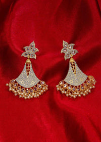 Traditional chandelier earring with nano moti drop only on kalki