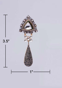 Traditional cluster earring with tear drop dangler only on Kalki