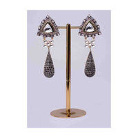 Traditional cluster earring with tear drop dangler only on Kalki