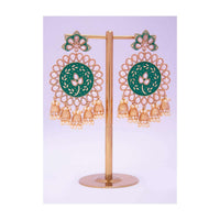 Traditional kundan earring with meenakari work and nano jhumkas  only on kalki