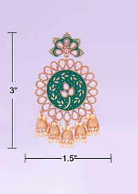 Traditional kundan earring with meenakari work and nano jhumkas  only on kalki