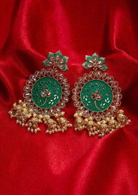 Traditional kundan earring with meenakari work and nano jhumkas  only on kalki