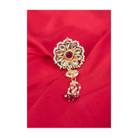 Traditional kundan ring in floral shape with tassel only on Kalki