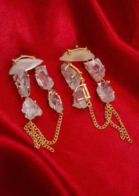 Tribal Style Fancy Party Wear Earring Adorn With Semi Precious Stone Online - Kalki Fashion