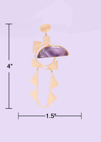 Tribal style fancy party wear earring with amethyst semi precious stone only on Kalki