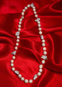 Tribal style long pearls featuring in south sea pearls and mother of pearls only on Kalki