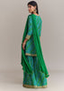 Turquoise Green Chinon Leheriya Embroidered Sharara Set