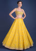 Sunset Yellow Lehenga Choli With Hand Embroidered Buttis