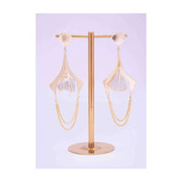 Uber chick party earring with tassels and encaged semi precious stones only on Kalki